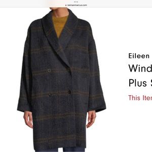 Eileen Fisher Alpaca Wool Navy  double breasted Blazer